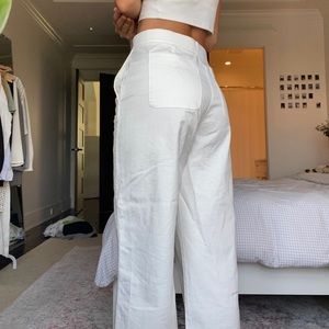 ARITZIA BABATON | high waisted wide leg white pant